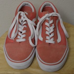 Coral Salmon And White Old Skool Vans